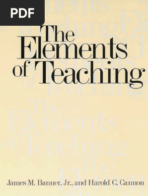 Banner Cannon The Elements Of Teaching Yale 1997 Pdf