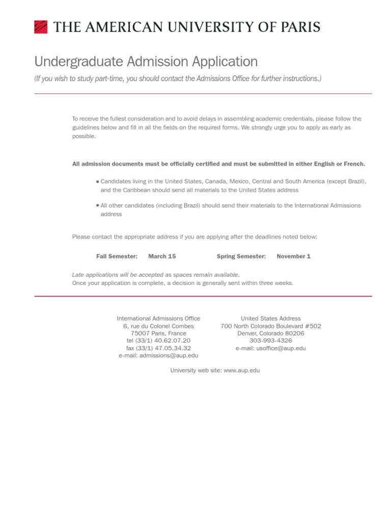 AUP Admission Application Guidelines | PDF | Schools | Learning