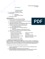 QMT437 Operational Research transportation problem