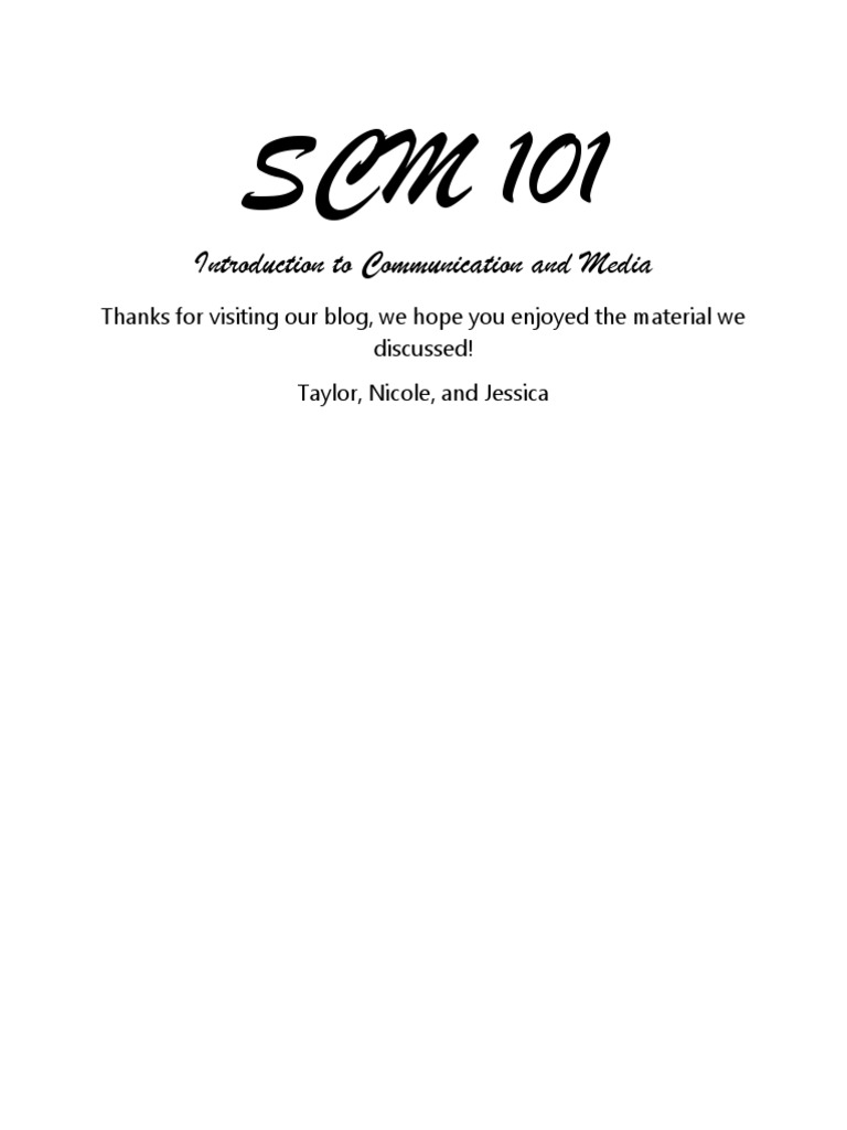 SCM 101 | PDF
