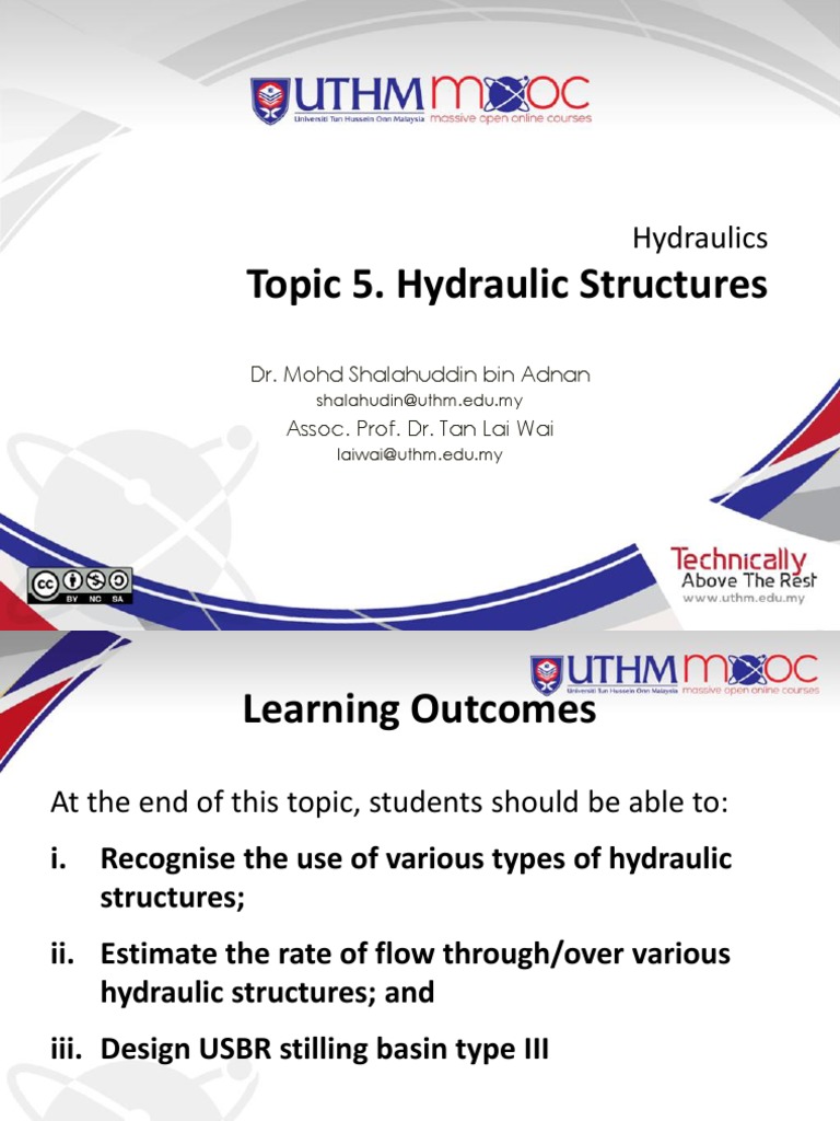 Topic 5. Hydraulic Structures Hydraulics PDF Spillway Dam