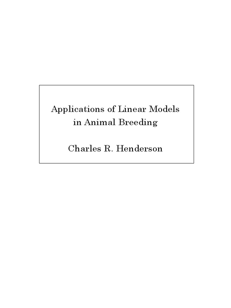 Linear Models in Animal Breeding | PDF | Covariance Matrix | Bias Of An ...