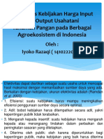 Efektivitas Kebijakan Harga Input Dan Output Usahatani