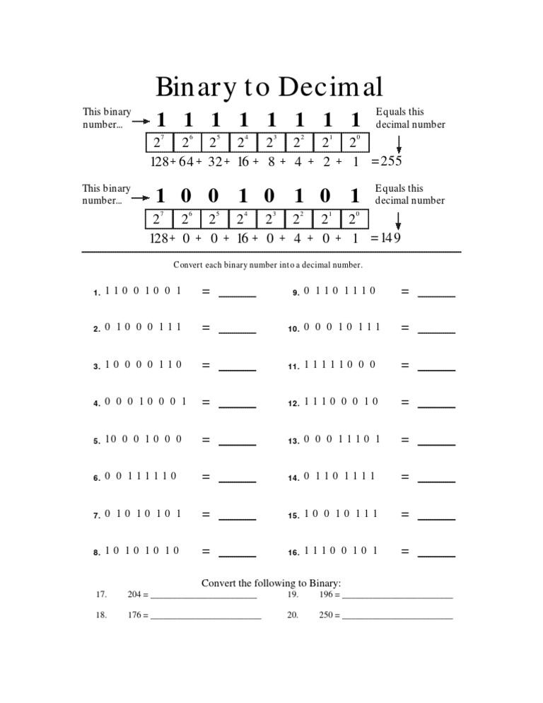 Binary to Decimal Conversion Guide | PDF | Teaching Methods & Materials