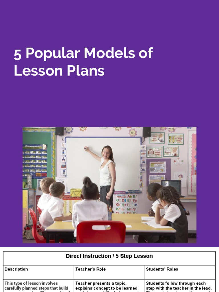 Models of Lessons 1 | PDF | Lesson Plan | Teachers