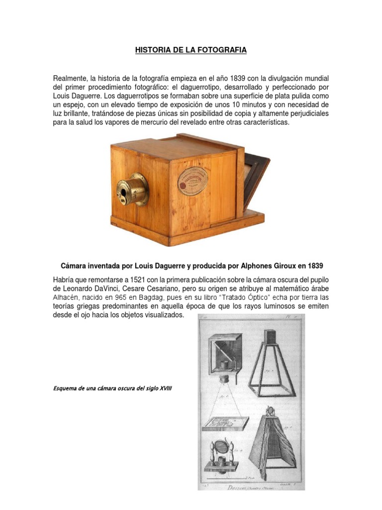 Evolución de la Fotografía desde 1839 | PDF | Imagen | Artesanías