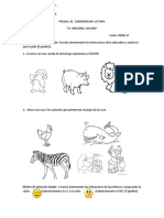 Prueba de Comprension Lectora Prekinder