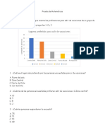 Prueba de Matemáticas 6to