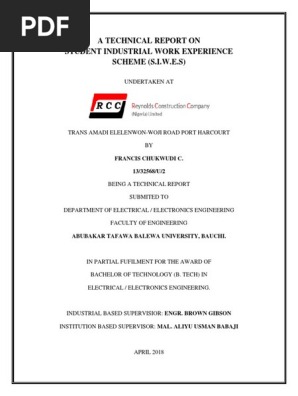 SIWES Technical Report 