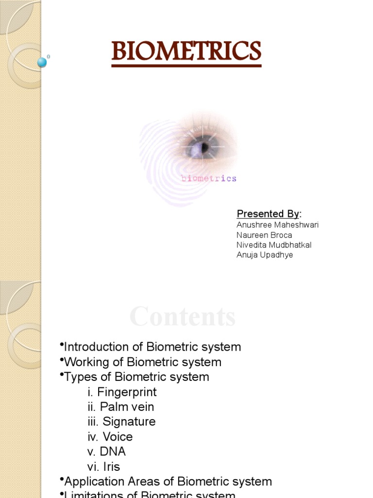 An InDepth Exploration of Biometric Identification Systems A Guide to Fingerprints, Iris Scans