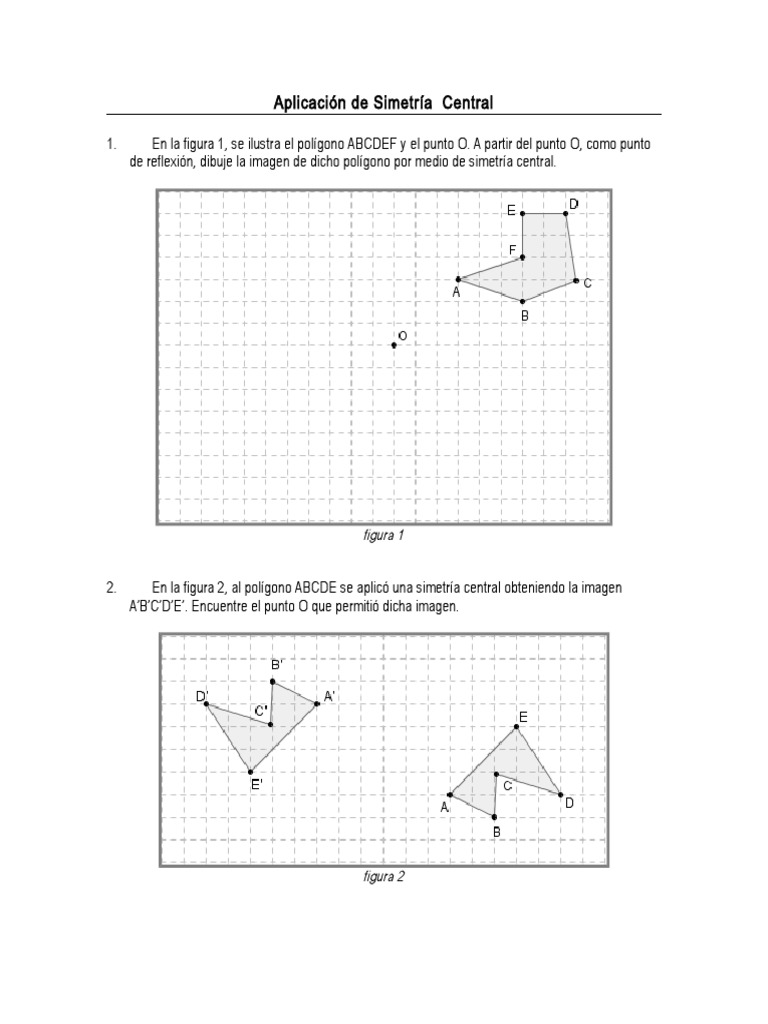 Ejercicios de Simetría Central y Axial | PDF