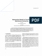 Mathematical Model For Preventive Maintenance Scheduling: DSN Pmgtess Repors 42-51