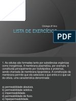 Lista de Exercícios Citologia 8 Ano PDF