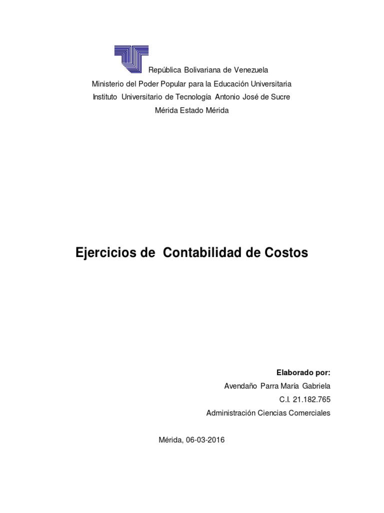 Ejercicios Resueltos de Contabilidad de Costos | PDF | Costo | Salario