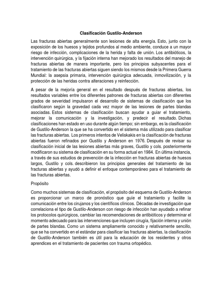 Clasificación Gustilo-Anderson