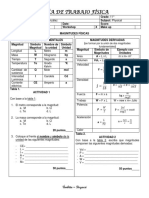 Guía de trabajo física: magnitudes fundamentales y derivadas