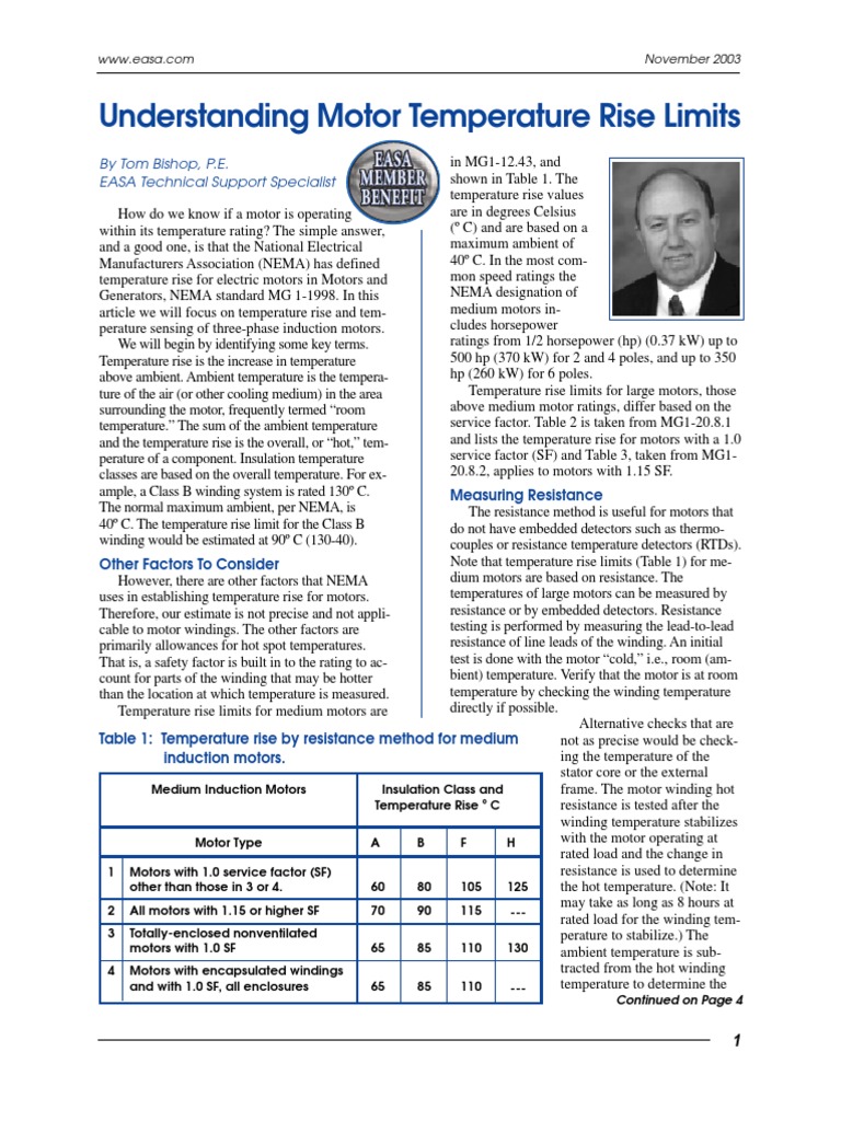 Understanding Motor Temperature Rise Limits PDF | PDF | Electric Motor ...