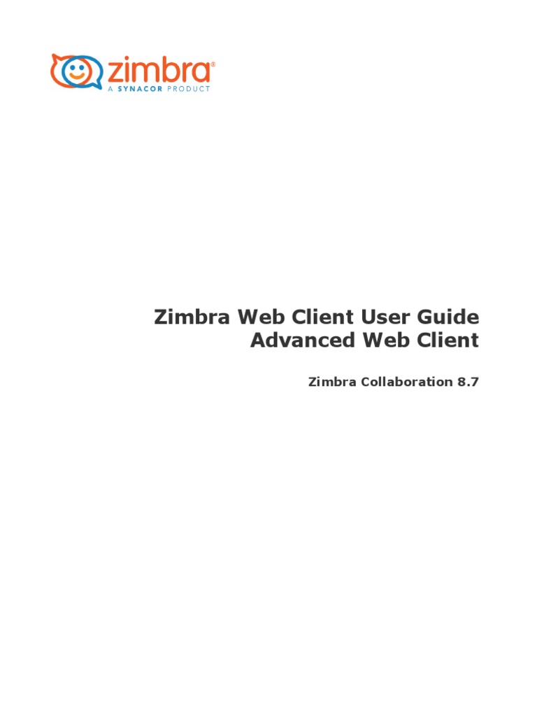 Zimbra Web Client User Guide 8 7 Pdf Cyberspace Computing