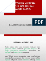 Penetapan Kriteria Untuk Melakukan Audit Klinis