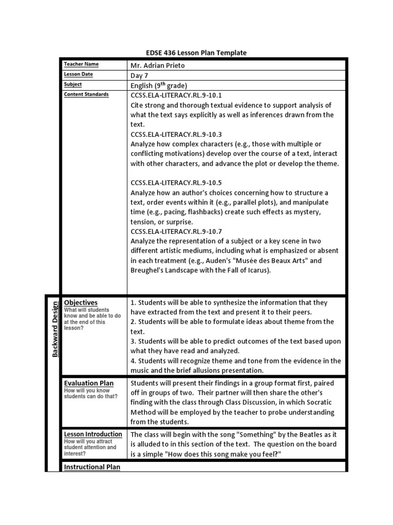 Analyzing Themes in Literature | PDF | Lesson Plan | Question