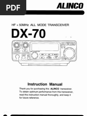 Alinco Dx 70 Instruction Manual Frequency Modulation Electrical Connector