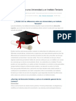 Diferencias Entre Una Universidad y Un Instituto Terciario