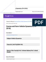 Course Exit Form Vehicle Dynamics (FH-2018)