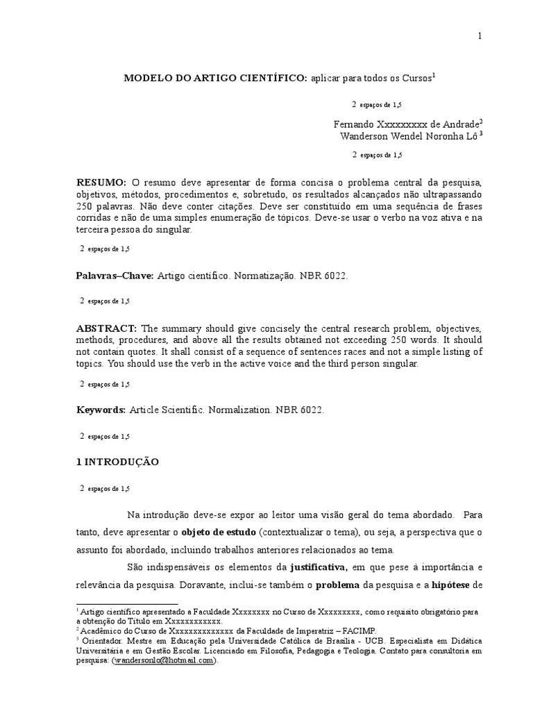 Modelo de Artigo Cientifico | PDF | Metodologia | Teoria