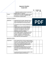 argument checklist  9 and 10 