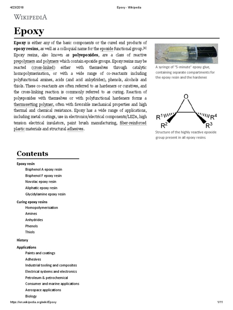 Epoxy Wikipedia Epoxy Chemical Substances