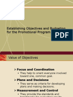 Establishing Objectives and Budgeting For The Promotional Program
