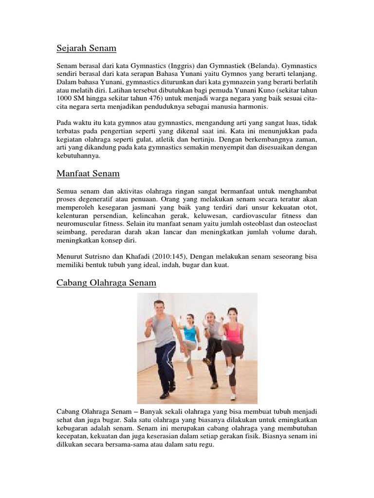 Sejarah Senam