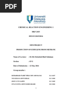 Chemical Reaction Engineering 1 BKF 2453 SEM II 2015/2016: Mini Project