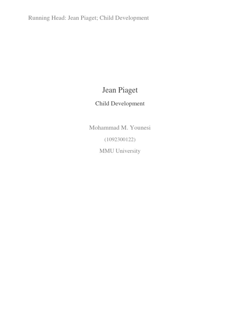 Piaget's Stages of Child Development | PDF | Cognitive Psychology | Thought