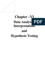 Chapter - VI: Data Analysis, Interpretations and Hypothesis Testing