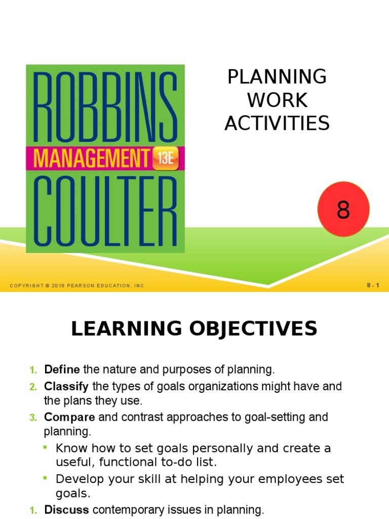 Planning Work Activities PDF Goal Goal Setting