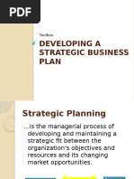 Developing A Strategic Business Plan: Toolbox