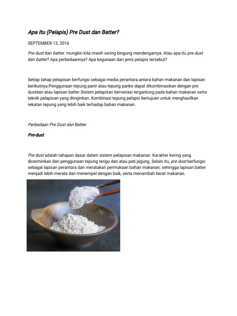 Pre Dust & Batter | PDF
