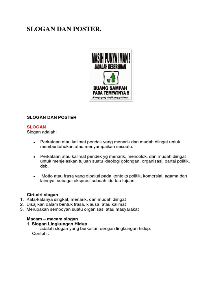 Slogan Dan Poster Pdf