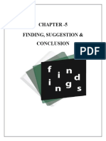 Chapter - 5 Finding, Suggestion & Conclusion