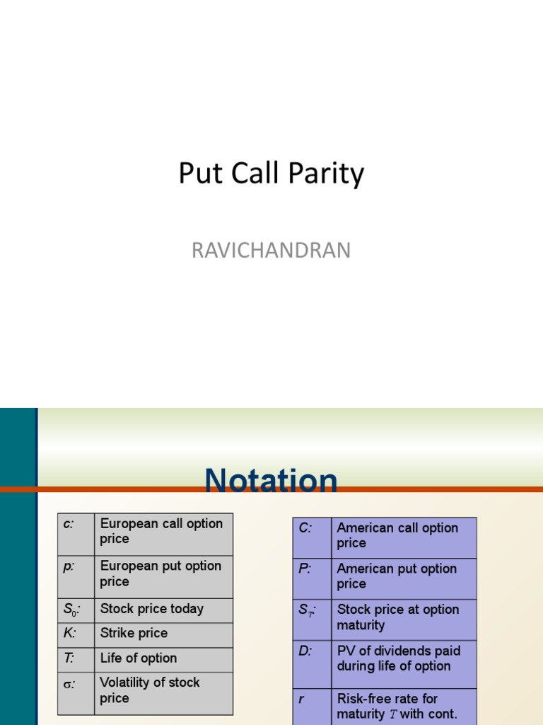 Put Call Parity | PDF | Put Option | Option (Finance)