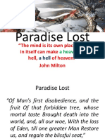 Paradise Lost: "The Mind Is Its Own Place, and in Itself Can Make of Hell, of Heaven." John Milton