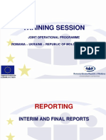 Training Session: Joint Operational Programme Romania - Ukraine - Republic of Moldova 2007-2013