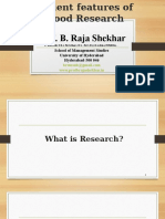 Salient Features of Good Research