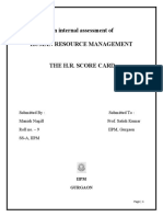 An Internal Assessment of Human Resource Management: The H.R. Score Card