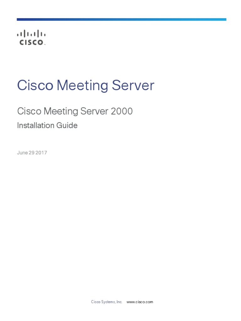 Cisco Meeting Server 2000 Installation Guide PDF Ip Address