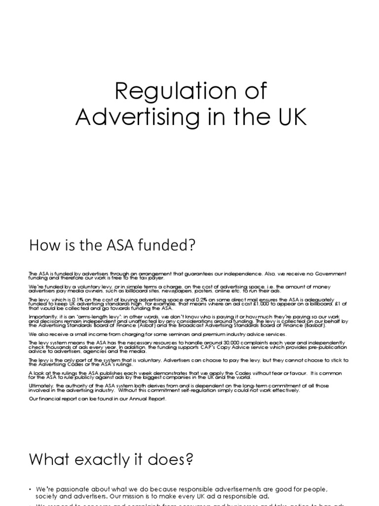 Regulation of Advertising in the UK