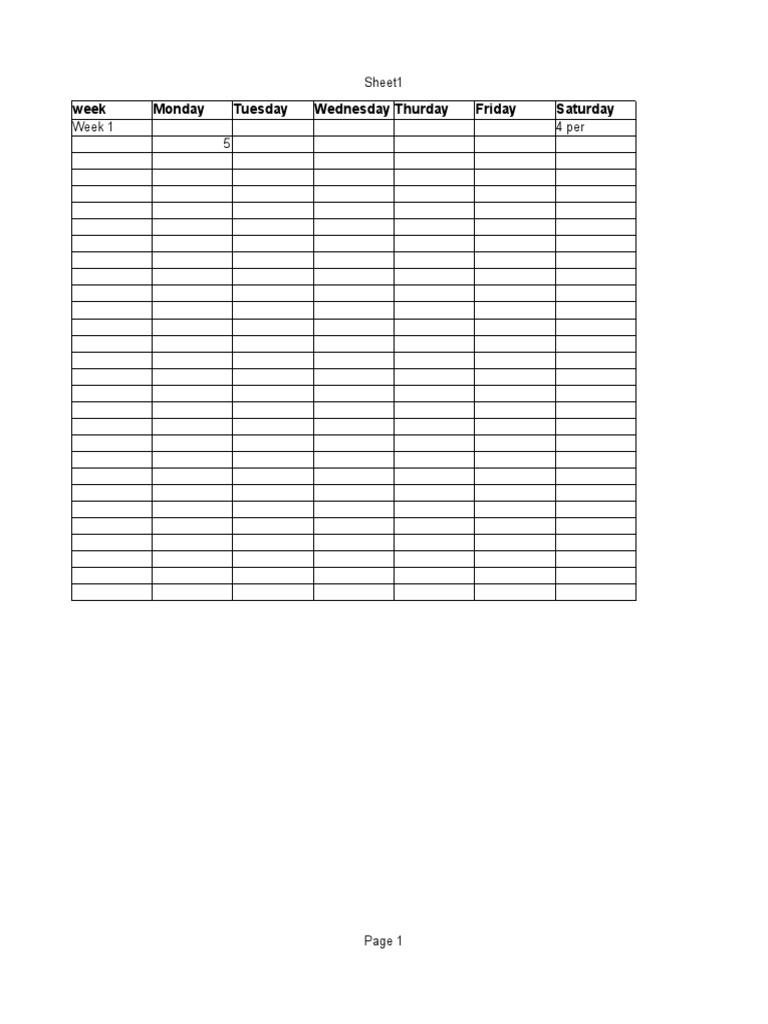 Weekly Schedule Overview | PDF