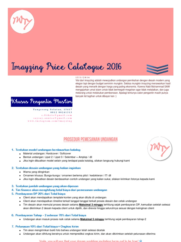 Imayzing Pricelist 2016