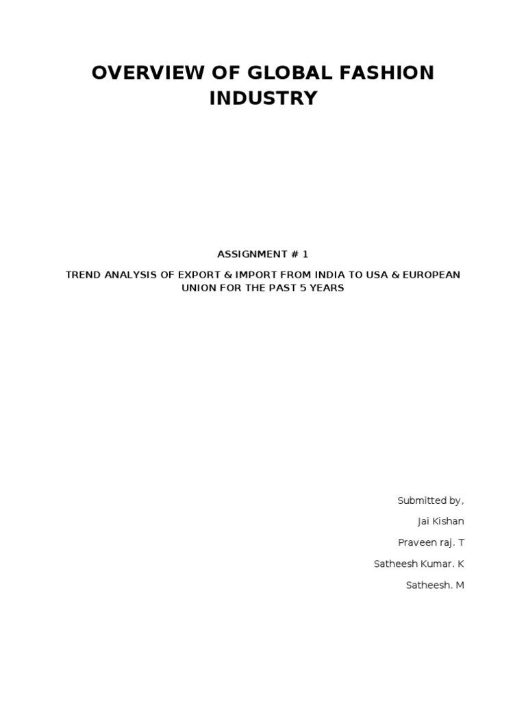 Overview of Global Fashion Industry | PDF | Fashion | Clothing